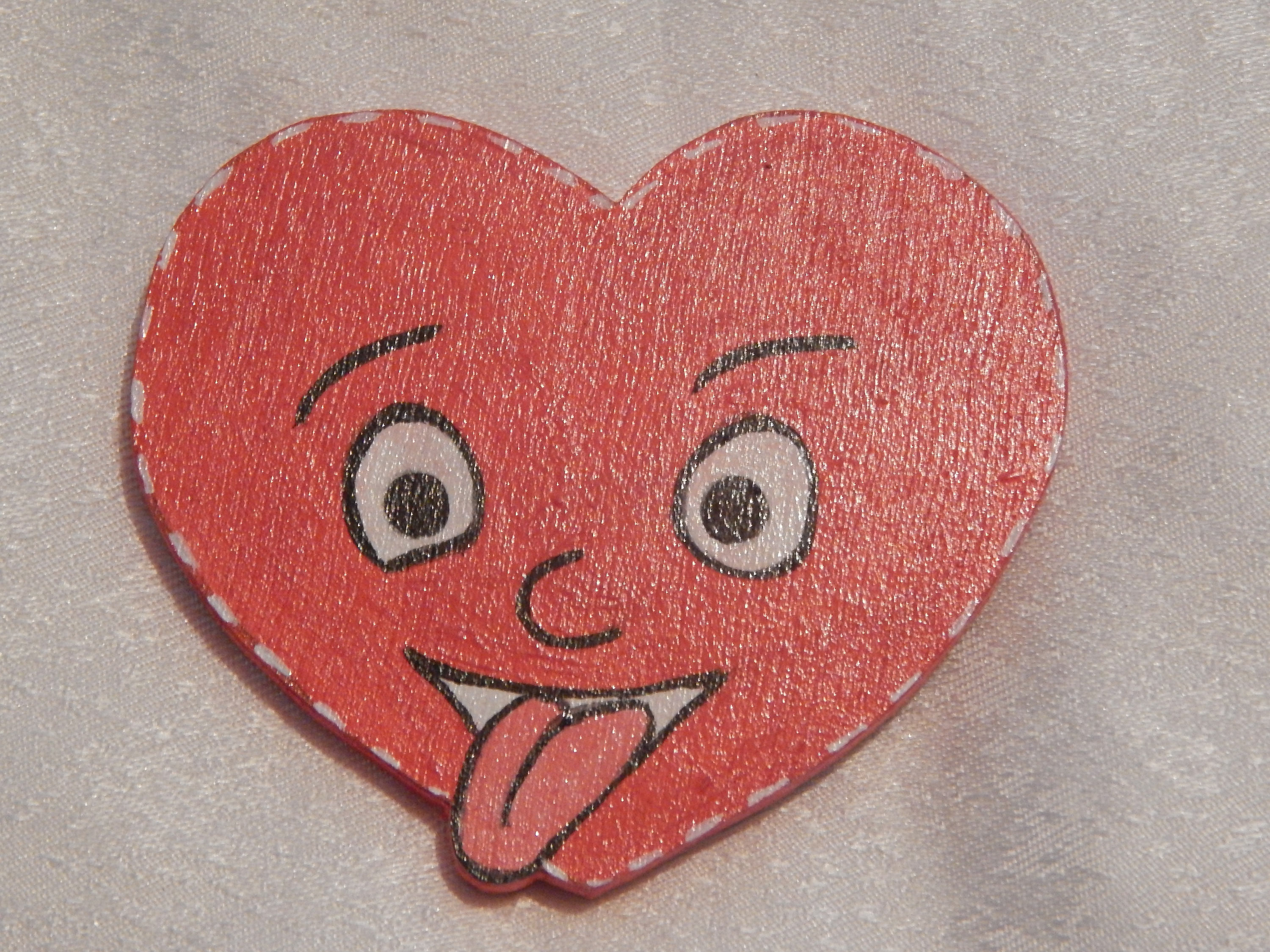 Magnet en Bois Coeur Fait Main