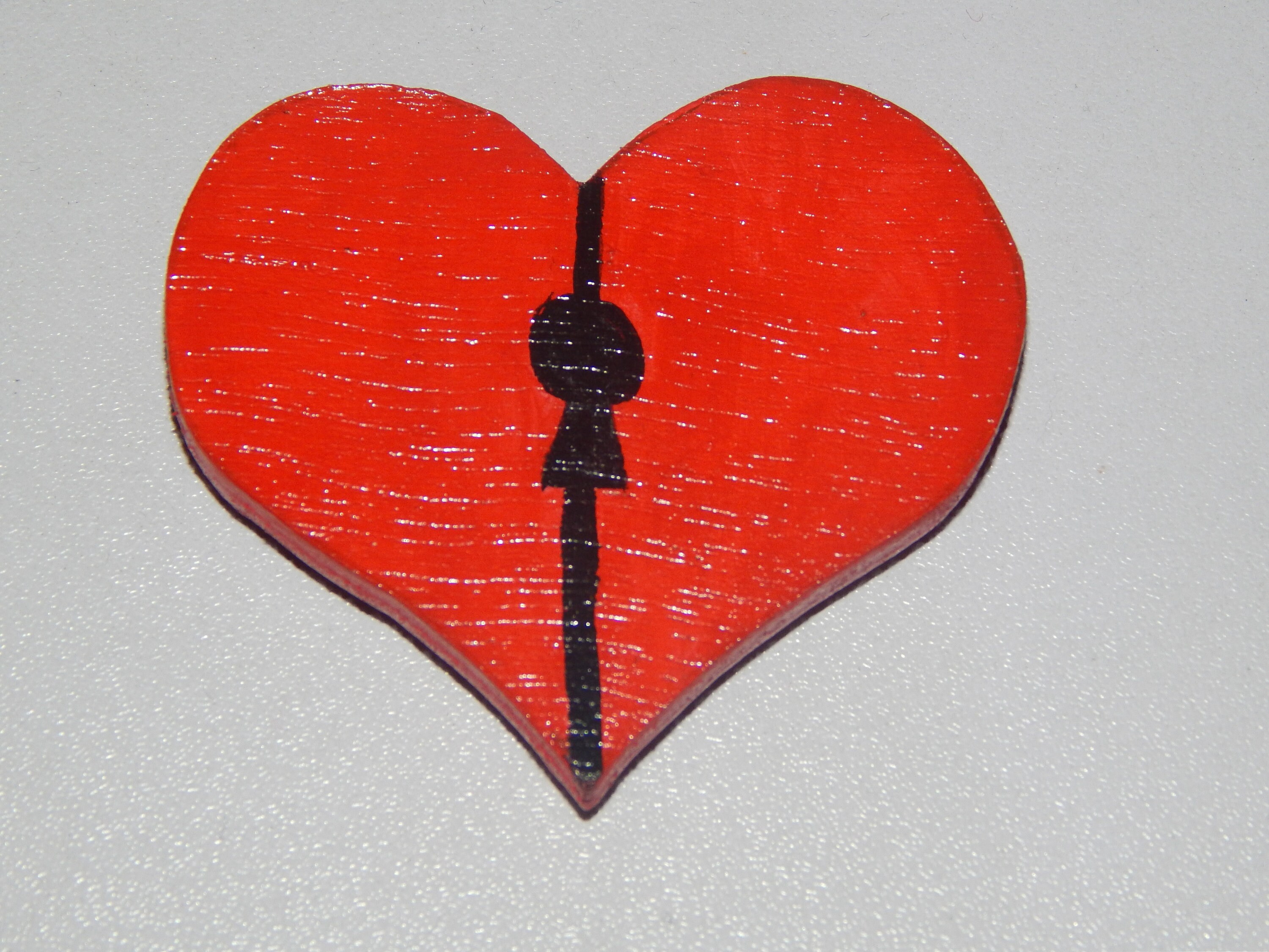 Magnet Coeur en Bois Fait Main