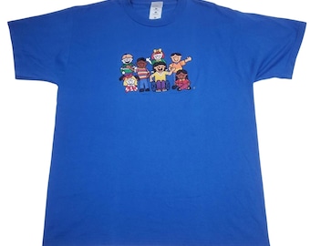 Camiseta vintage de los años 90 con bordado de la amistad, diversidad y discapacidad escolar.