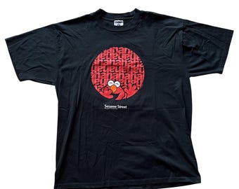 Camiseta vintage rara de los años 90 Tickle Me Elmo Barrio Sésamo HAHAHA para hombre XL