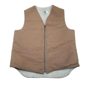 Vintage 90er Jahre Carhartt Weste Pelz gefüttert Sherpa gefüttert beunruhigt XL USA LT