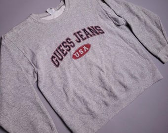 Vaqueros Guess vintage de los años 90, unisex, cuello redondo clásico, talla XS