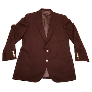 Vintage 90s Lanvin Paris New York Brown Blazer Jacket Wool Blend Rare