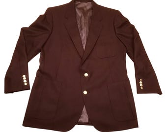 Chaqueta blazer marrón vintage de los años 90 de Lanvin Paris New York en mezcla de lana, rara