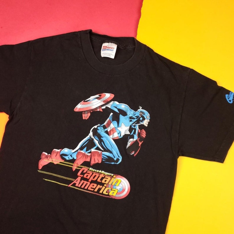 Vintage Dead Stock Marvel Captain America T Shirt Mens Small image 2