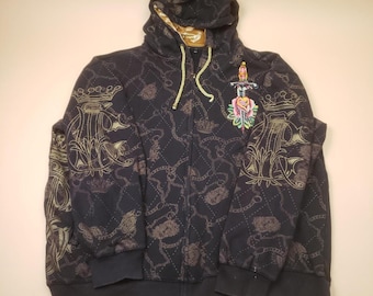 VTG Y2K Christian Audigier Zip-up Hoodie - Etsy