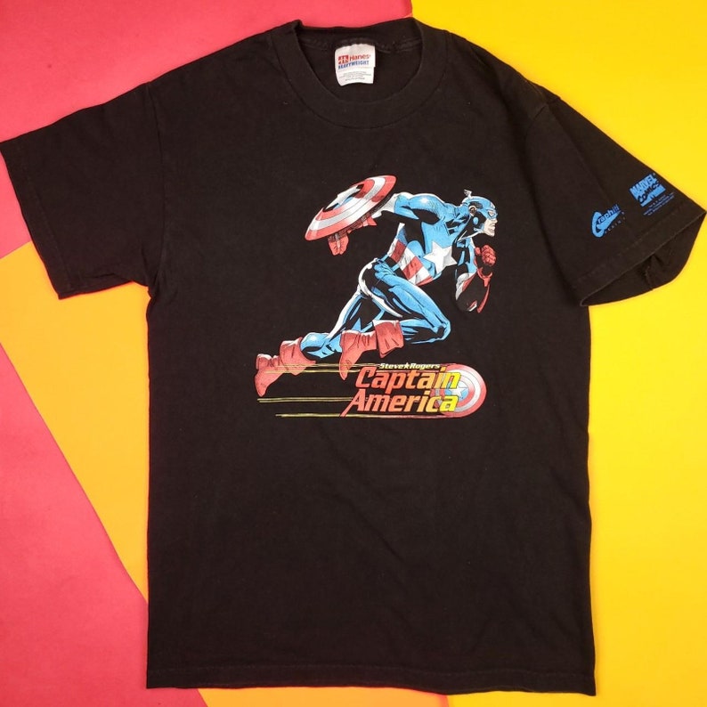 Vintage Dead Stock Marvel Captain America T Shirt Mens Small image 3