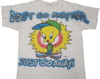 Camiseta vintage de 1997 con estampado completo de Looney Tunes y Piolín para hombre, talla XL