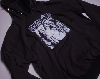 Sudadera con capucha punk serigrafiada de Spiked Vampire para hombre