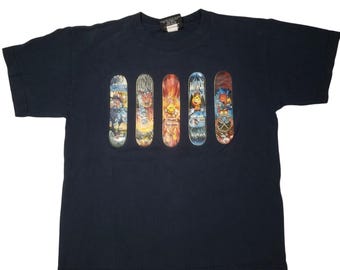 Vintage Y2K World Industries Skateboard T Shirt Youth XL