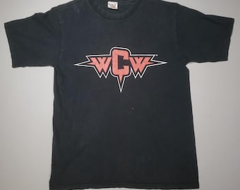 y2k 2001 WCW Spelout-T-shirt heren S