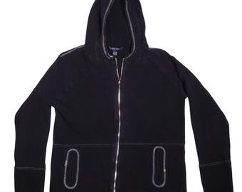 Sudadera con capucha y cremallera vintage Y2K Jackie Blue para mujer