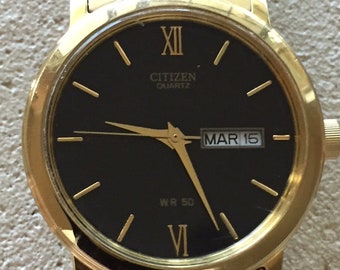 Citizen Mens Japan Qtz W/r50m Watch Day/date 38mm NEW