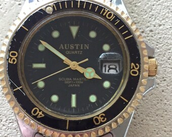 Vintage Austin Scuba-master Mens DIVE Japan Qtz Watch W/r Vintage Austin Scuba-master Mens DIVE Japan Qtz Watch W/r
