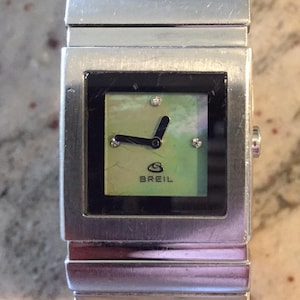 Breil milano M.O.P. /diamonds stainless steel BW0055 ladies /womens swiss quartz watch NEW battery runs wellFREESHIP