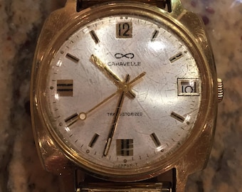 Bulova Caravelle Vintage Mens Transistorised W/ Date Window  display picture 1