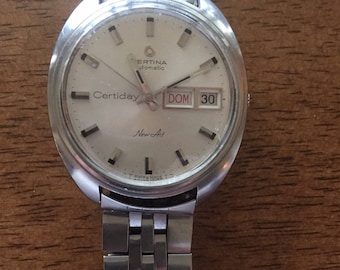 Certina vintage mens automatic New Art Certiday swiss watch