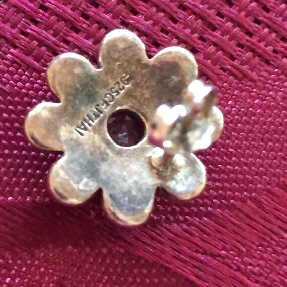 Solid sterling /rhinestone stud earrings w/backs … - image 3