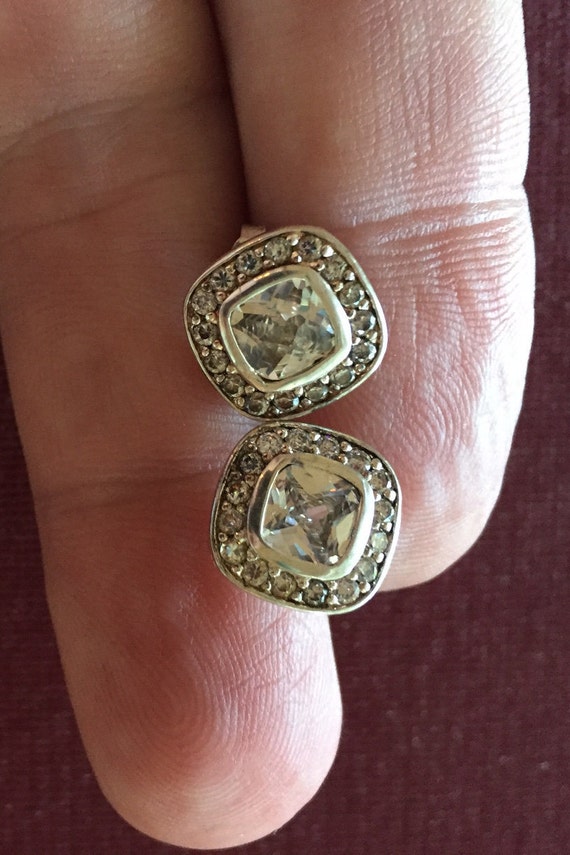 Vintage solid Sterling silver/ Rhinestone necklac… - image 3