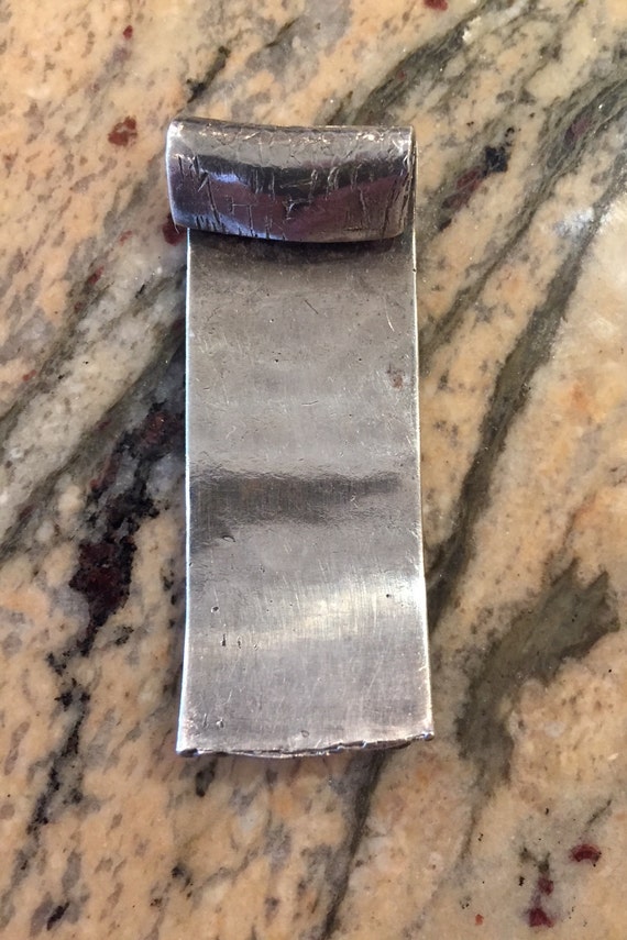 Vintage solid sterling silver handmade HEAVY pend… - image 3