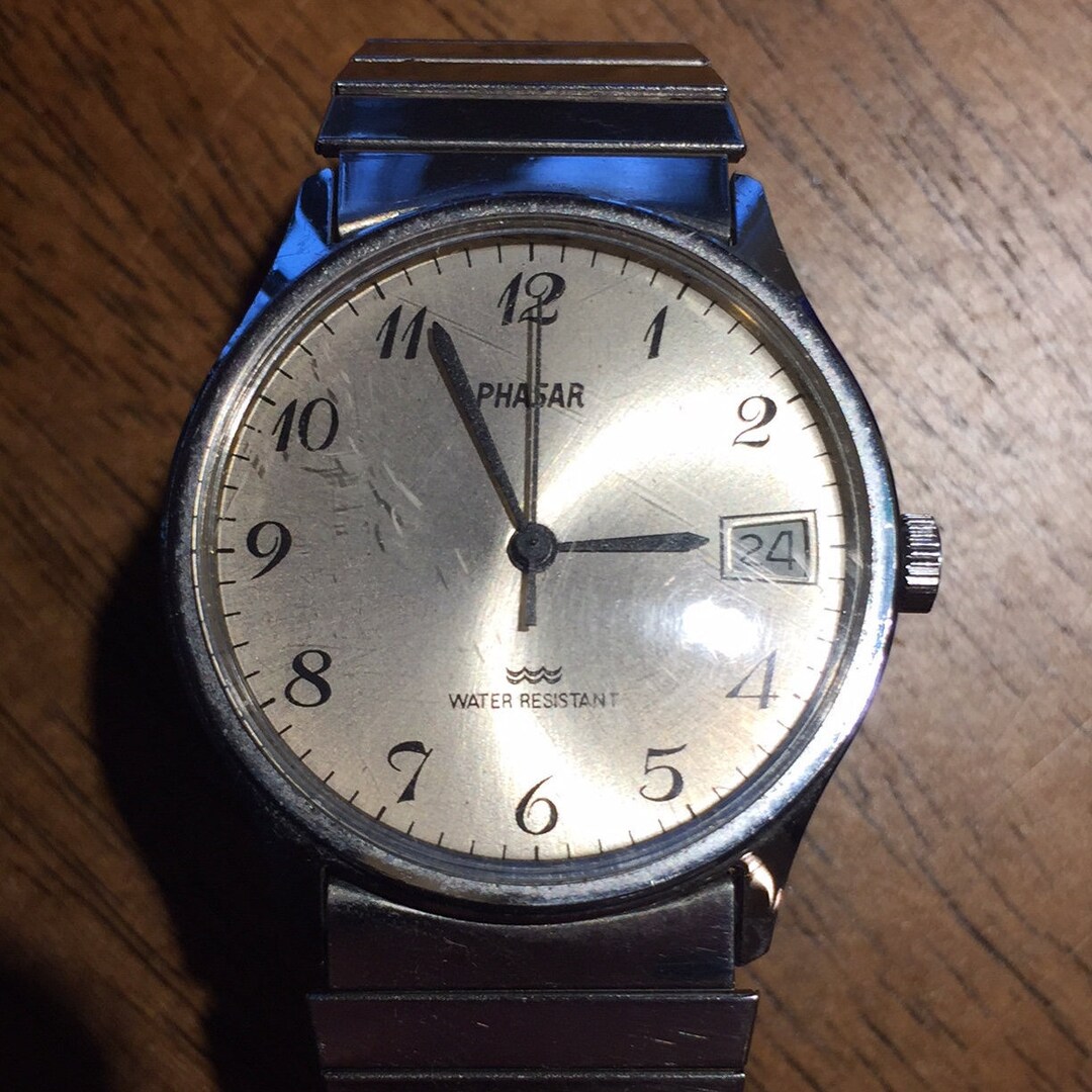 Vintage SEARS Roebuck and Co Phasar Mens Mechanical Watch 37mm W date Stainless Back Water Resistant Runs Well C 1970s Etsy