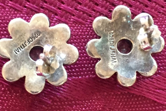 Solid sterling /rhinestone stud earrings w/backs … - image 5