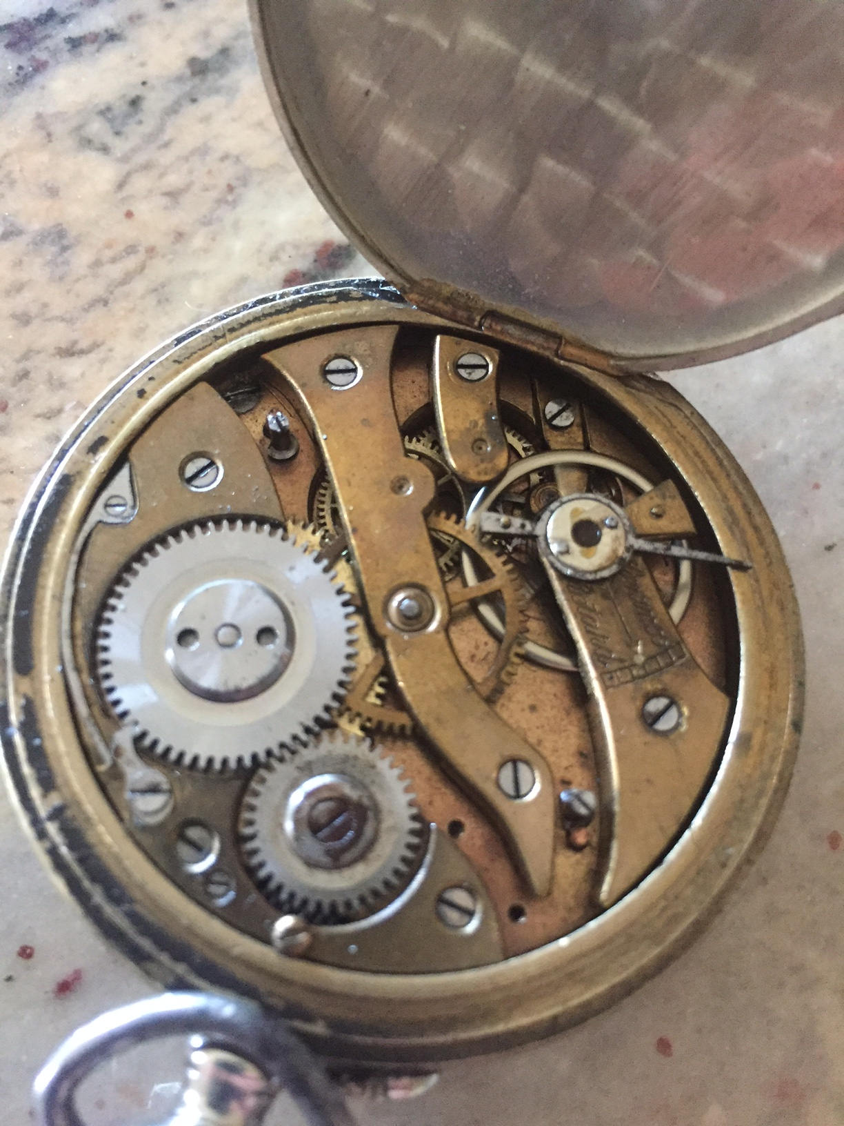 ANTIQUE SWISS Mens Pocketwatch Silver Case Runs Well W/sub Seconds Dial ...