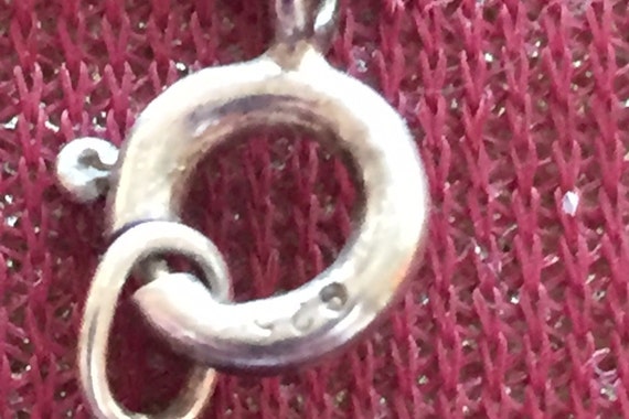 Vintage solid Sterling silver/ Rhinestone necklac… - image 5