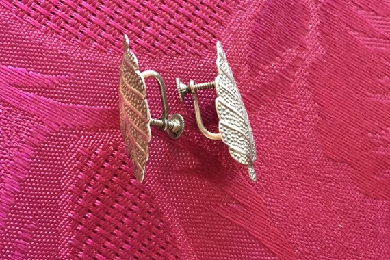 Vintage solid sterling silver leaf design handmad… - image 6