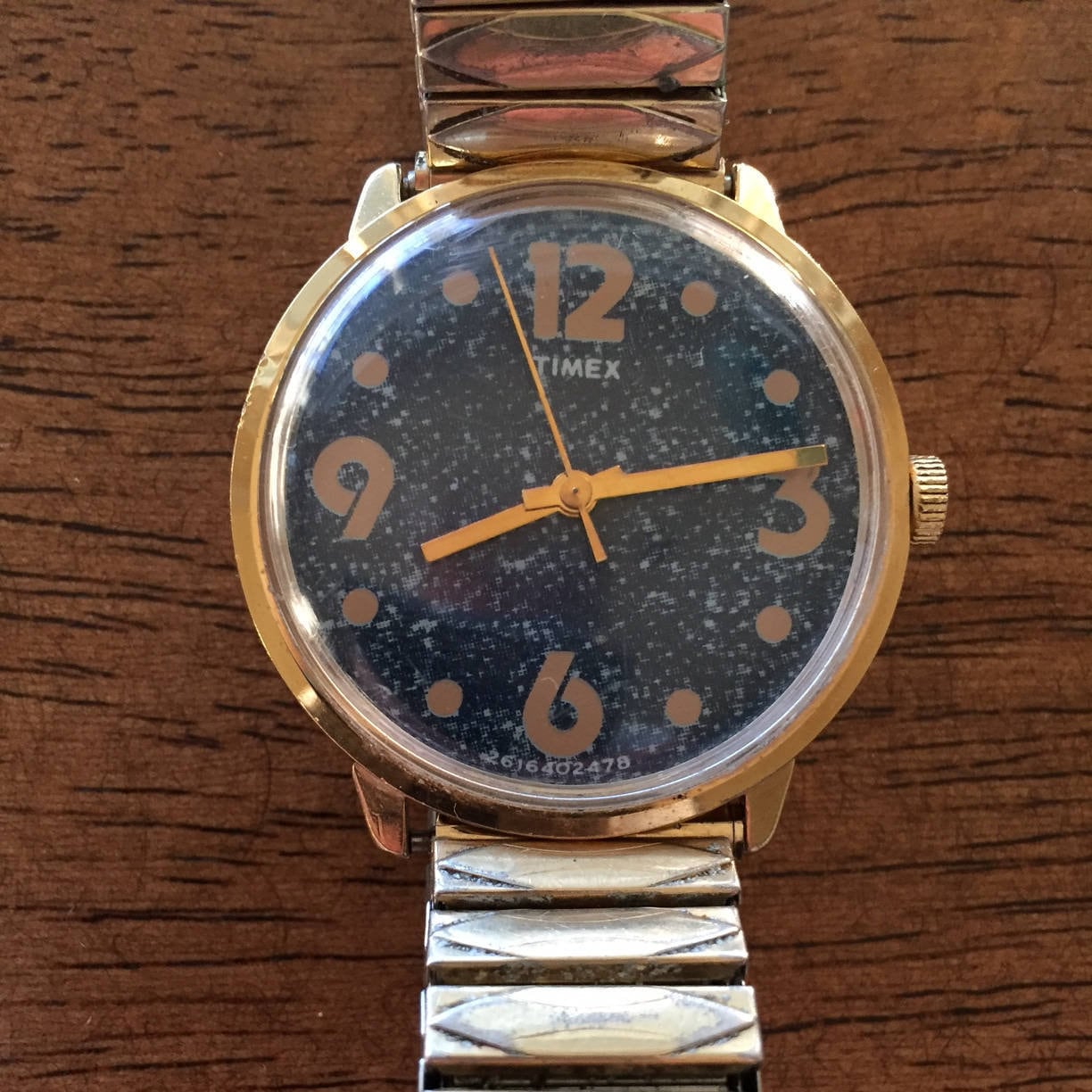 Timex Vintage Mens Denim Dial /37MM( Rare) Goldtone Case 