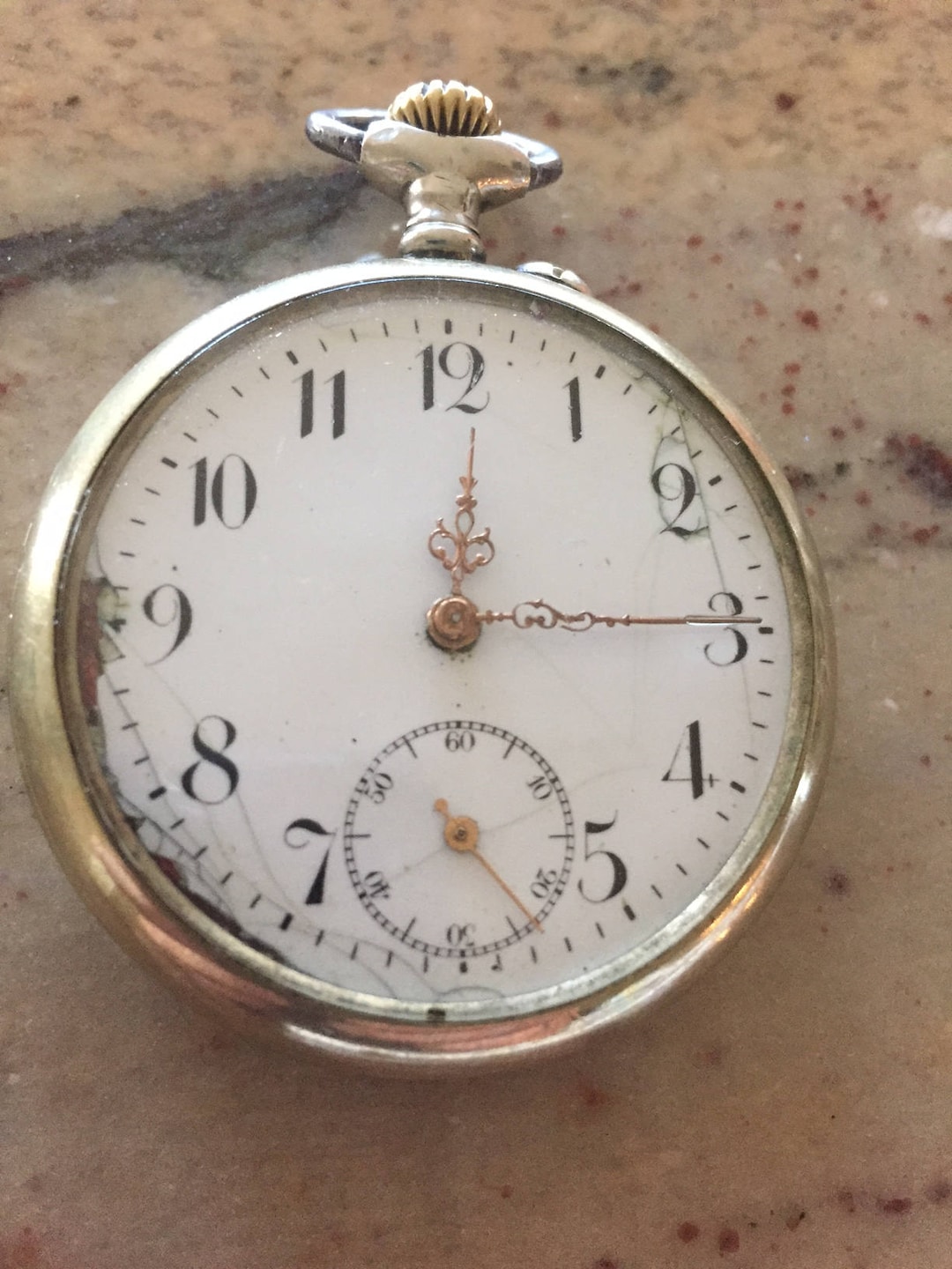 ANTIQUE SWISS Mens Pocketwatch Silver Case Runs Well W/sub Seconds Dial ...