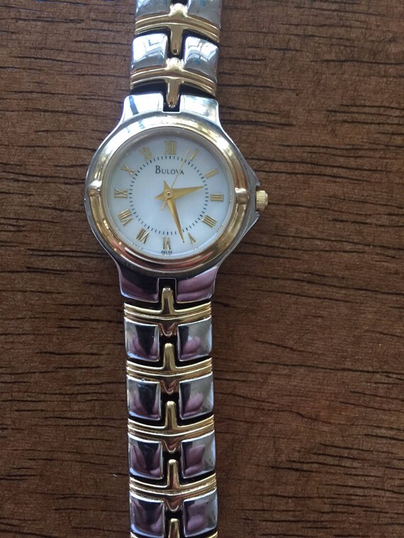 Bulova ladies watch 2tone stainless 25mm m.o.p.dial watch Etsy
