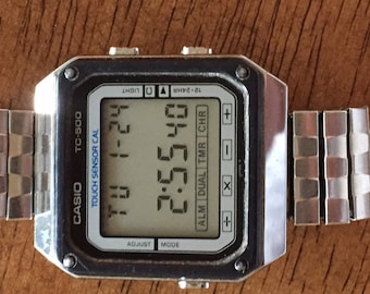 Vintage Casio TC-500 lcd touchscreen japan very rare new battery screen nice mens watch  c1980s