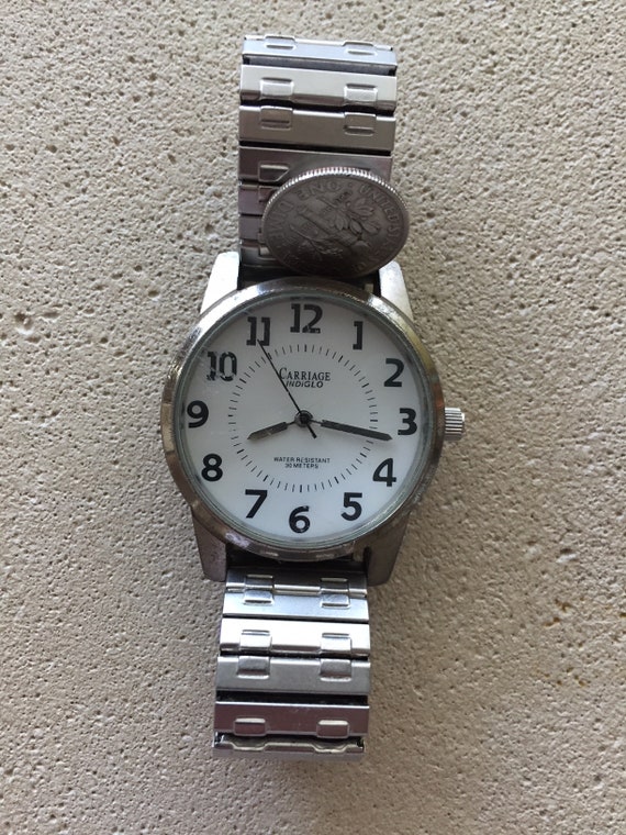 Vintage Carriage Bytimex INDIGLO Mens Qtz Watch W r30m NEW