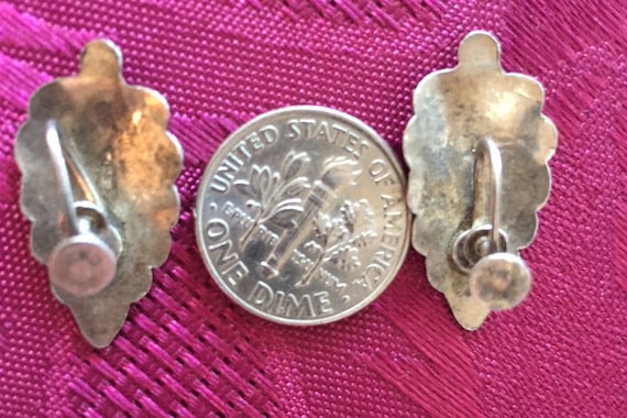 Vintage solid sterling silver leaf design handmad… - image 2