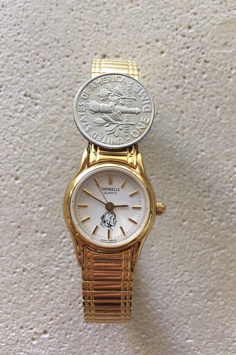 Caravelle by BULOVA Ladies Japan Qtz Watch M.o.p Dial W/indian Etsy