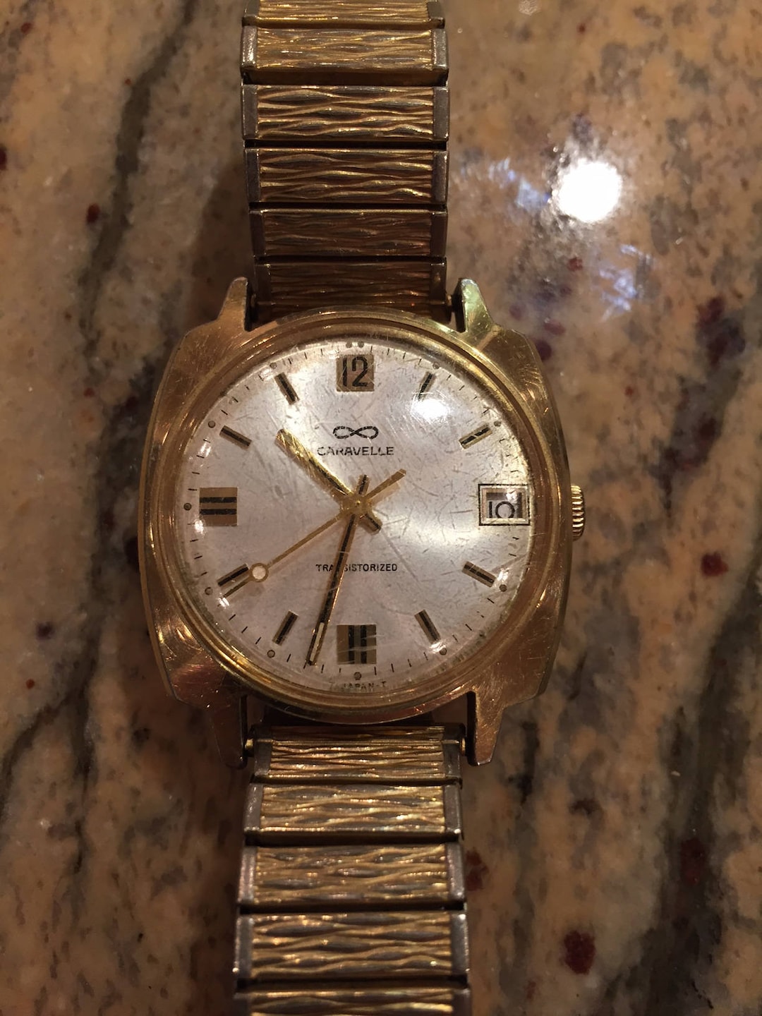 Bulova Caravelle Vintage Mens Transistorised W/ Date Window 