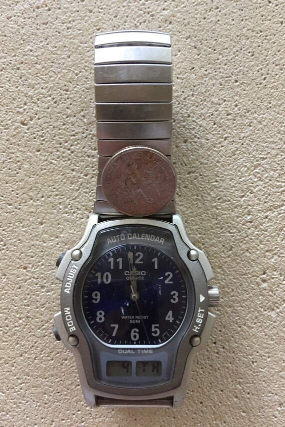 Casio mens LCD/analog auto calander dual-time jap… - image 2