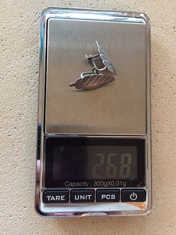 Vintage solid sterling silver leaf design handmad… - image 5