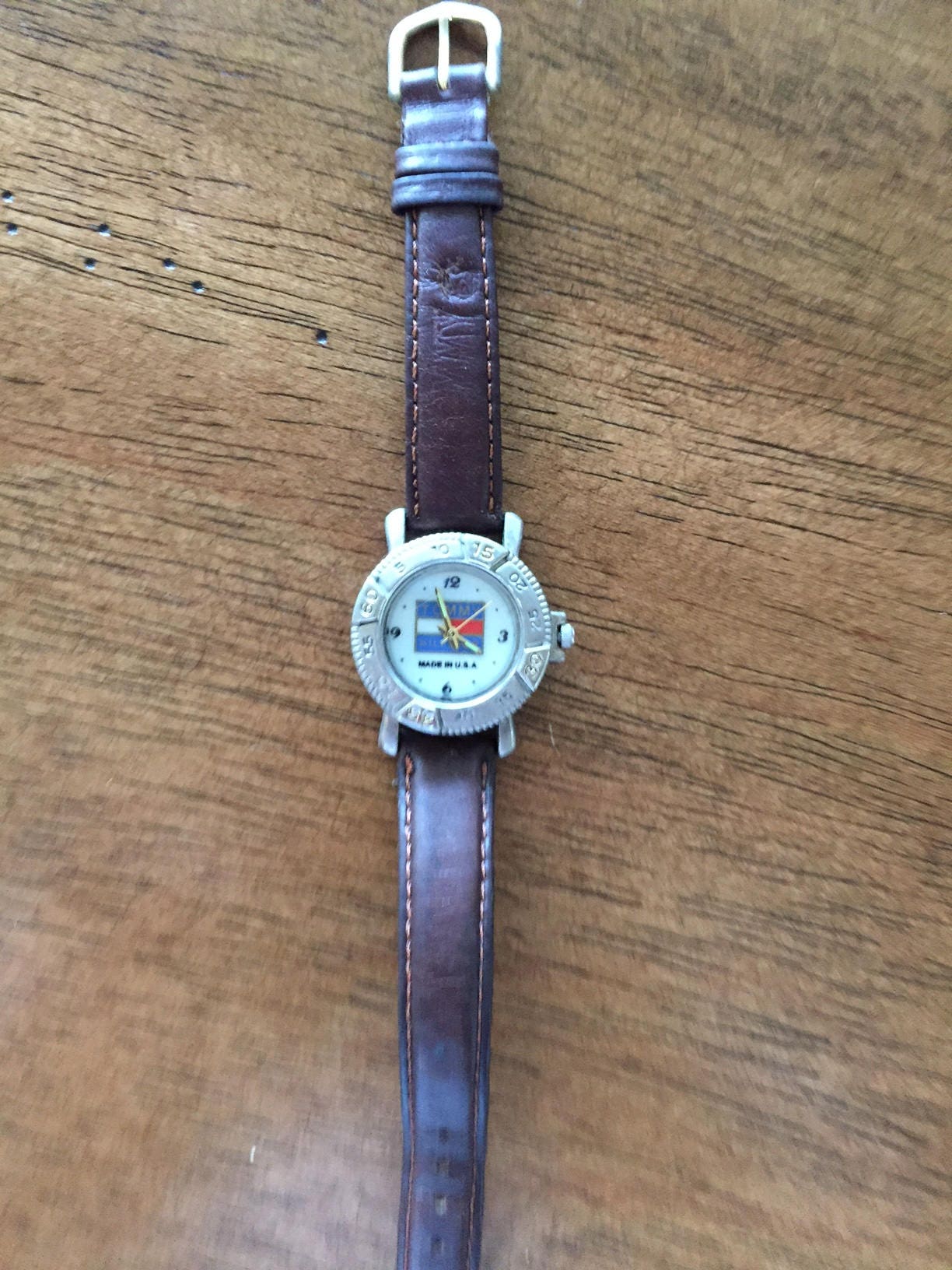 Vintage Tommy Hilfiger Watch Red White & Blue Logo /Band Quartz Movement  1238