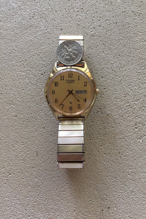 Citizen Mens Japan Quartz Day/date Watch 37mm Stainless Back