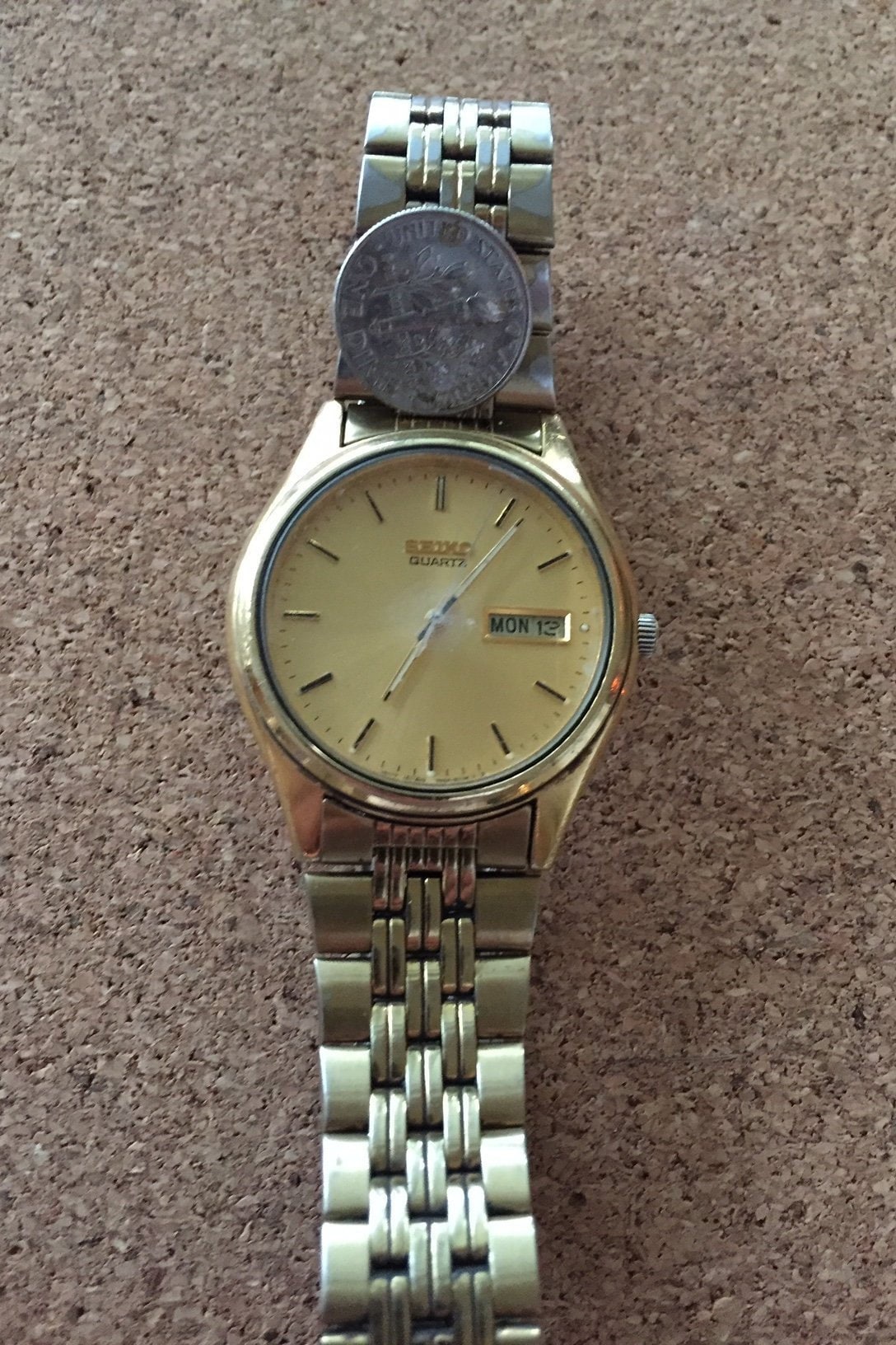 【電池交換済み】SEIKO TYPEⅡ QZ vintage DayDate SEIKO QUARTZ TYPEII デイデイト 青文字盤 1978年製 - メルカリ