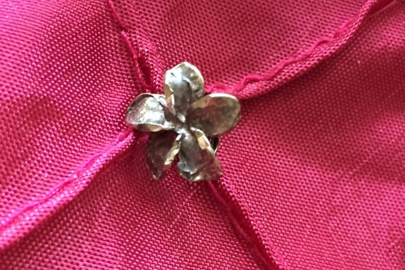 Vintage sterling silver small floral stud earring… - image 3