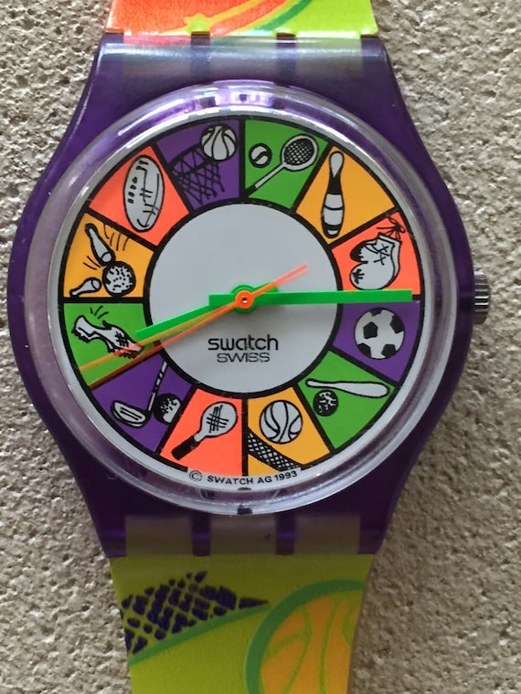 Vintage Swatch Swiss Unisex Watch 35mm AG1993 NEW Battery Original
