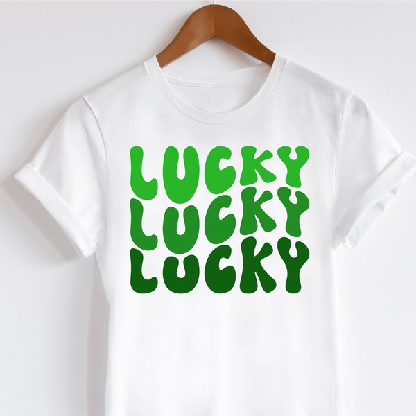 Lucky svg, Lucky St Patricks Day svg, Stacked Lucky svg, Retro St. Patrick's Day svg, Lucky Shirt svg