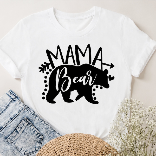 Mama Bear SVG, Mothers Day Shirt Design (png, dxf, jpg)