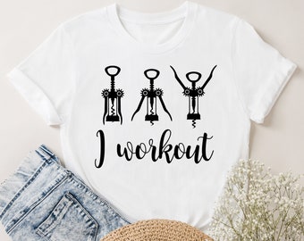 Funny Wine Workout SVG, Gym Women, Corkscrew (Digital Download)