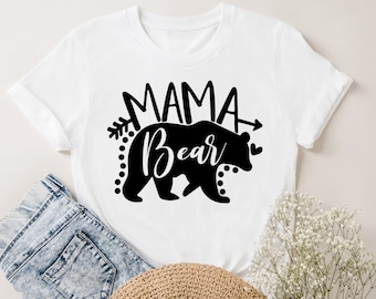 Mama Bear SVG, Mothers Day Shirt Design (png, dxf, jpg)