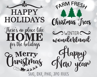 Download Free Items Similar To 12 Christmas Sayings Svg Bundle Christmas Cut Files Christmas Svg For Signs Farmhouse Svg Bundle Cricut Silhouette Svg Dxf Png Jpg On Etsy SVG DXF Cut File