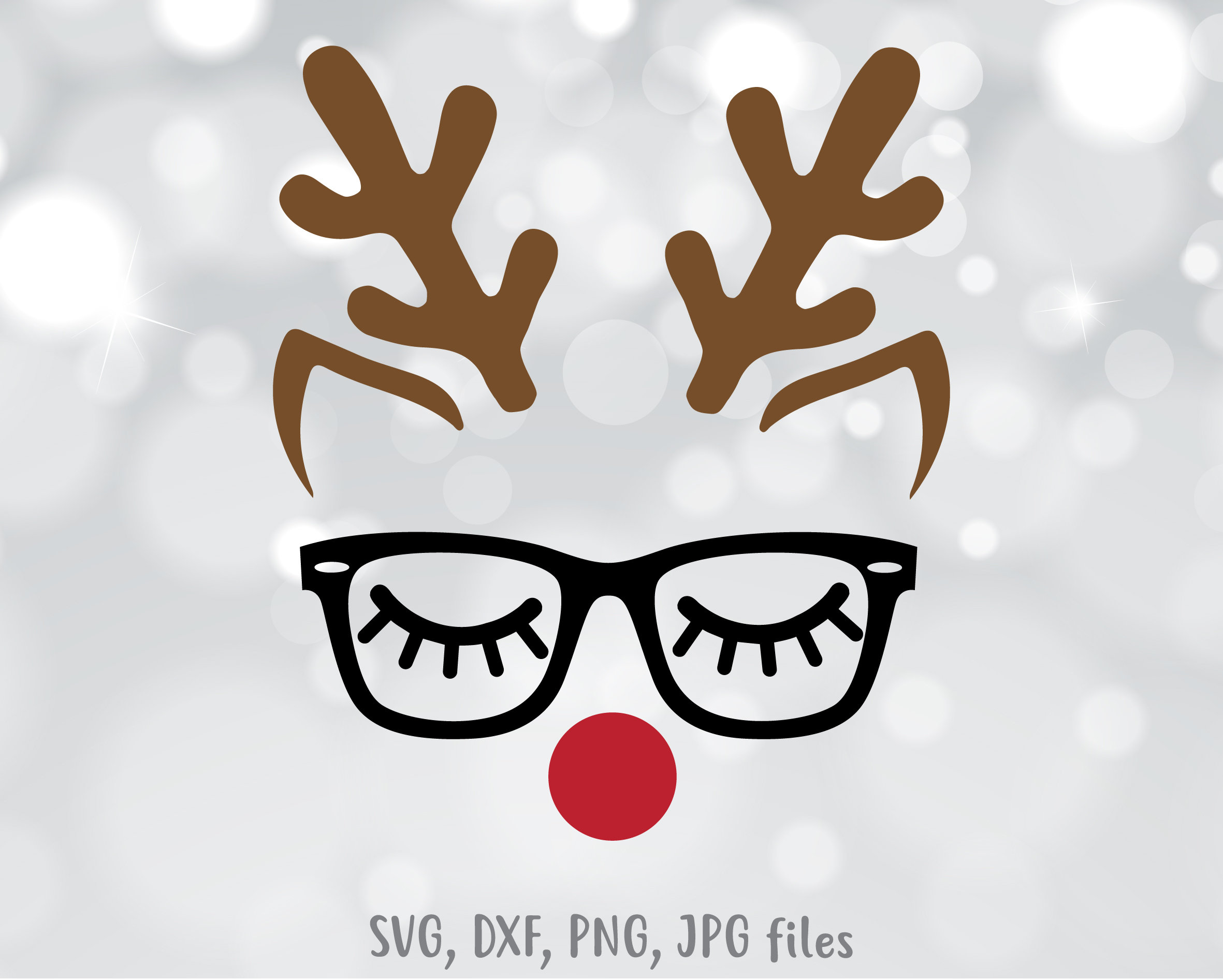 Download Reindeer SVG Christmas svg Deer with eyelashes glasses ...